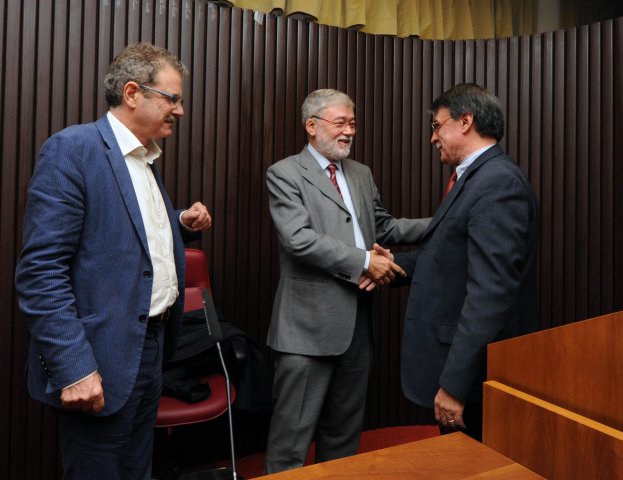 Sergio Cofferati alla Camera di Commercio, con l'on Zipponi e Bragaglio. 11.10.2012